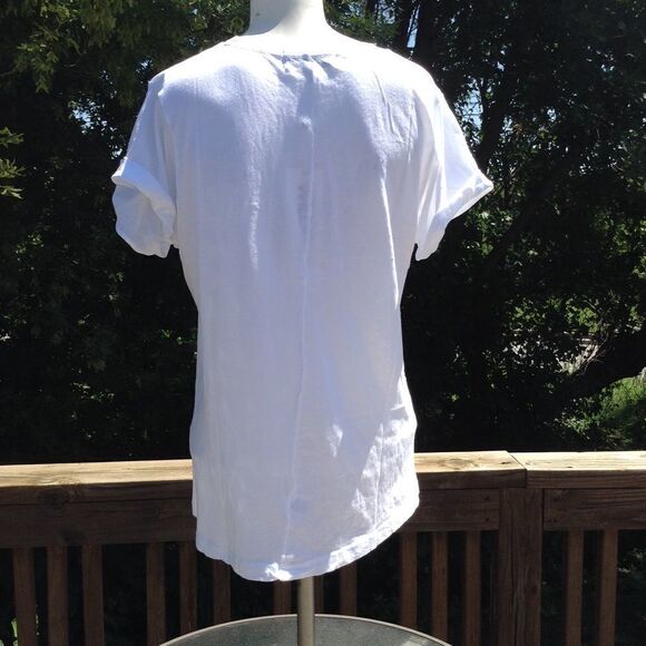 Wildfox Couture Essential White Cotton Tee Miss American Roll Sleeve T-Shirt - Picture 4 of 5